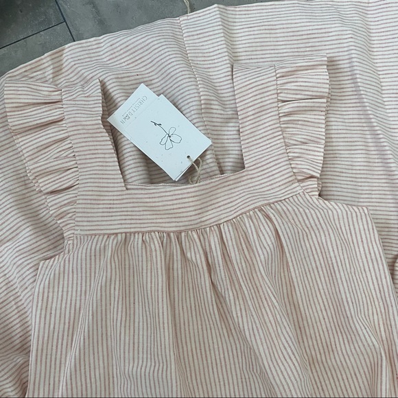 NEW Christy Dawn The Benny Dress in Pink Harvest Stripe linen blend size XS - Picture 5 of 9